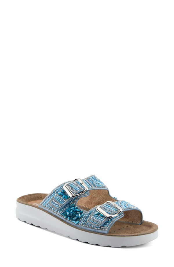 フレクサス レディース シューズ ヒール サンダル Flexus by Spring Step Cytheria Slide Sandal Blue Multi ブルー|ReVida 店