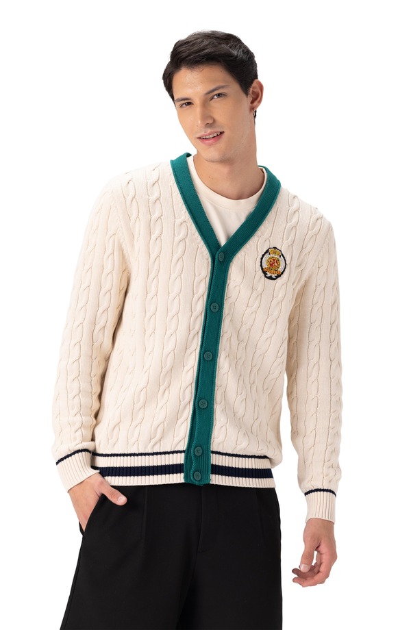 メンバーズオンリー メンズ アウター パーカー・スウェット カーディガン ニット Members Only Cable Knit Cardigan Off-White オフホワイト