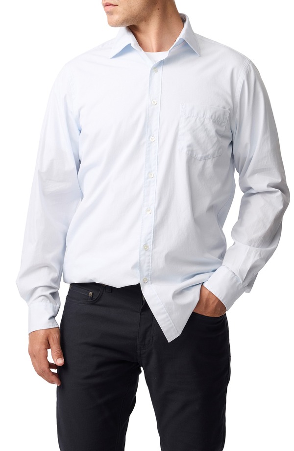 ロッドアンドグン メンズ トップス シャツ コットン Rodd & Gunn Polstead Organicotton Button-Up Shirt Powder Blue ブルー｜ReVida 店