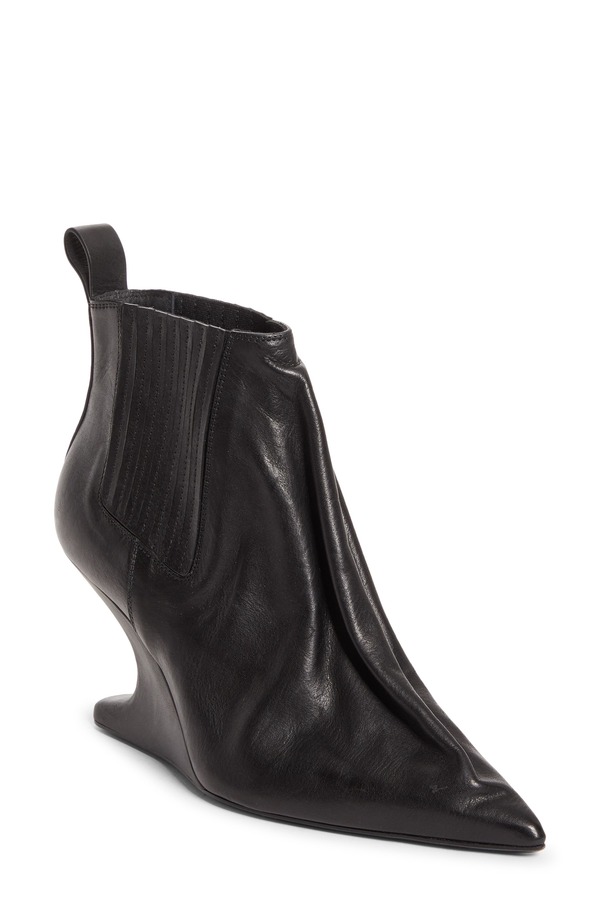 リックオウエンス レディース シューズ ブーツ・レインブーツ チェルシーブーツ チェルシー Rick Owens Taco Pointed Toe Wedge Chelsea Boot Black 黒いこと