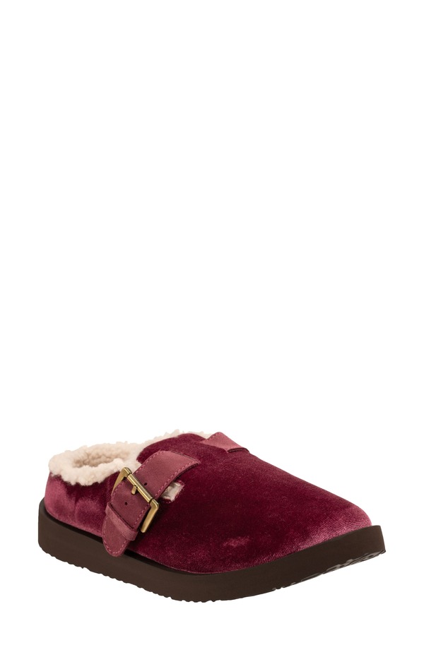 レヴィタライン レディース シューズ サンダル 天鵝絨 Revitalign Gift Velvet Faux Shearling Lined Slipperose Tan タン コンフォートサンダル-靴