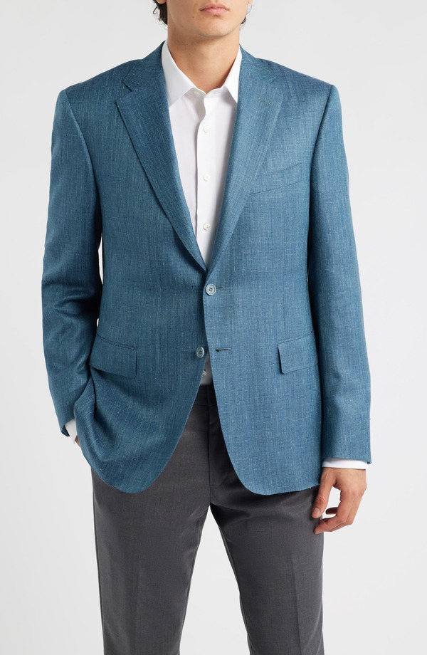 カナーリ メンズ アウター 上衣・上衣 レギュラー相応う 毛糸 厚地の外套 Canali Siena Regular Fiteal Mlange Wool Blend Herringbone Sport Coat Dark Green 緑であること