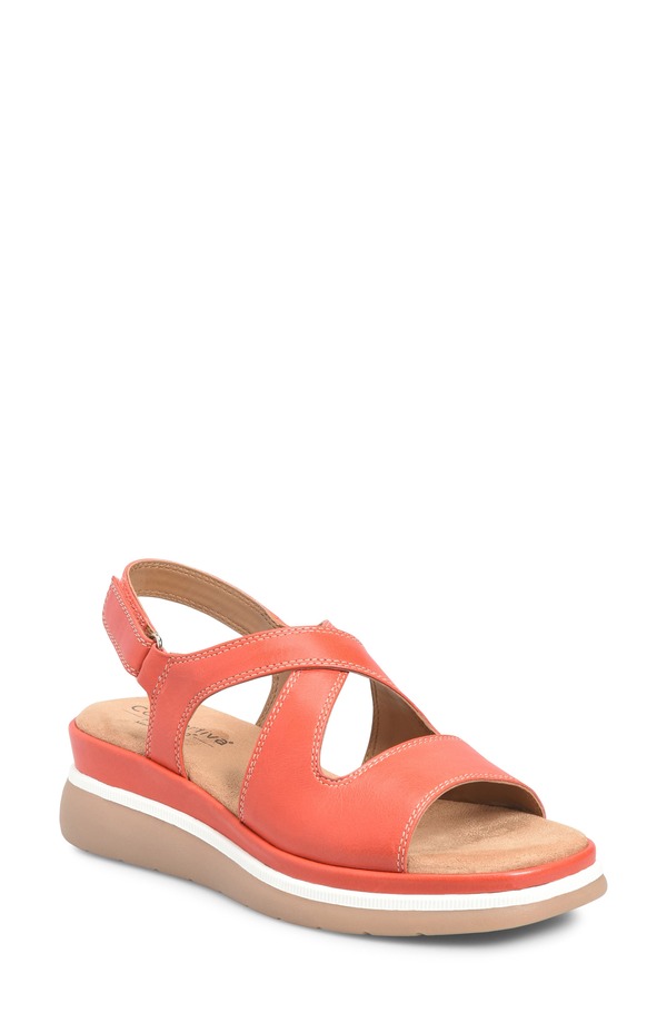 コンフォーティバ レディース シューズ サンダル プラットフォーム Comfortivamethyst Slingback Platform Wedge Sandal Red Coral レッド