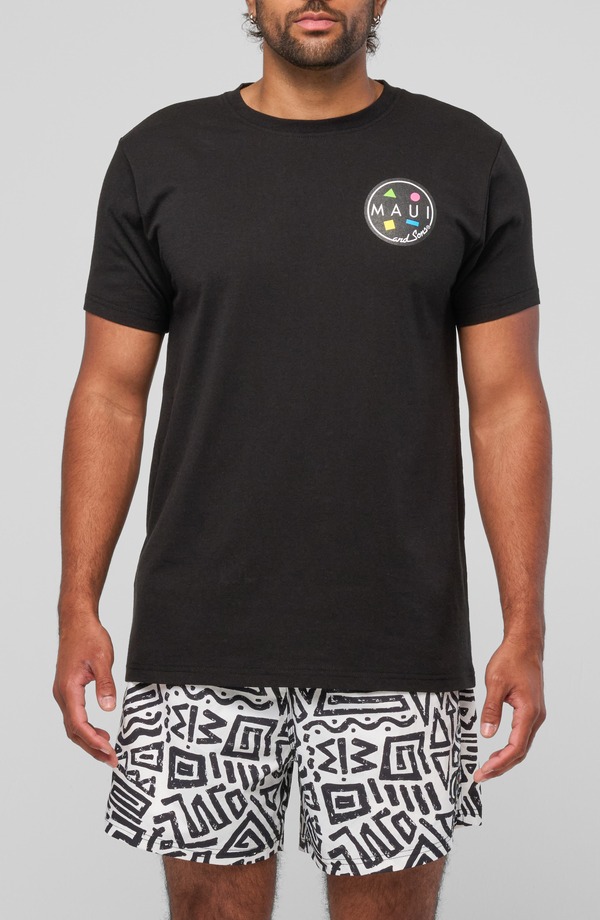 マウイアンドサン メンズ トップス Tシャツ グラフィック Maui & Sons Arnold Sharkley Graphic T-Shirt Black ブラック|ReVida 店
