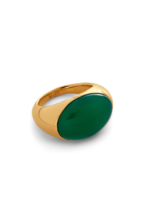 モニカヴィナダー レディース アクセサリー 指輪 Monica Vinader x Kate Young Onyx Dome Ring Yellow Gold イエロー