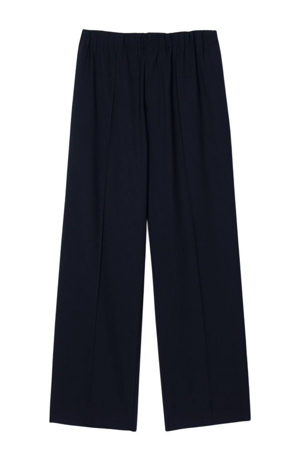 サンドロ メンズ ボトムス カジュアルパンツ SANDRO Wide-leg trousers Navy Blue ネイビー|ReVida 店