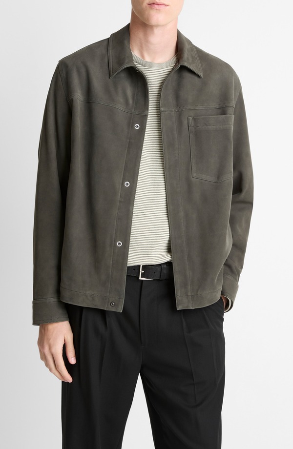 ヴィンス メンズ アウター 上衣・上衣 Vince Modern Lambskin Trucker Jacket Sycamore