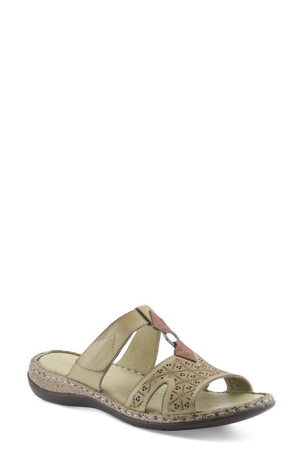 発条足取り レディース シューズ 踵 サンダル Spring Step Virelle Slide Sandal Sage Green 緑であること