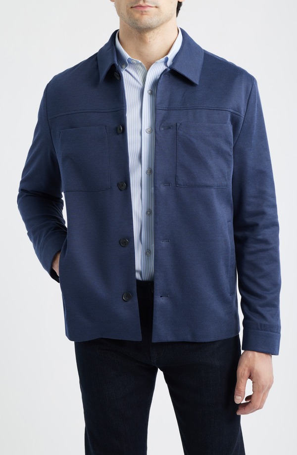 ジョンストンアンドマーフィー メンズ アウター 上衣・上衣 プルオーバー Johnston \u0026 Murphy XC Flex Pinnacle Shirt Jacket Navy Birdseye 米国海軍