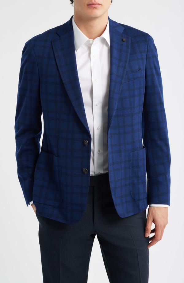 ピーター・銀鏡 メンズ アウター 上衣・上衣 羊毛 厚地の外套 Peter Millar Barrett Windowpane Plaid Wool Sport Coat Navy 米国海軍