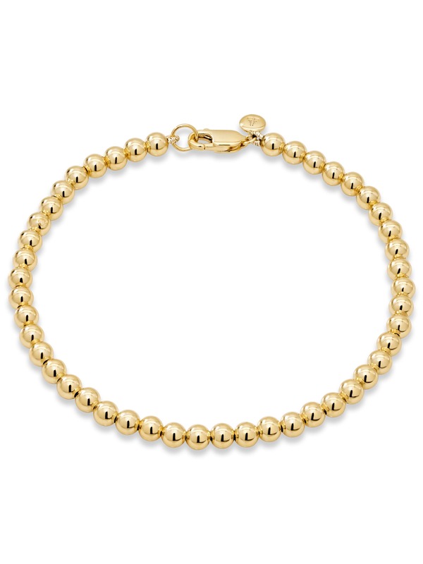 デヴァタ レディース アクセサリー ブレスレット・バングル・アンクレット DEVATA 4mm Beaded Ball Chain Bracelet Plated Sterling Yellow Gold イエロー|ReVida 店