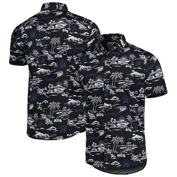 レインスプーナー メンズ トップス シャツ Men's Reyn Spooner Black Miami Marlins Kekai Performance Button-Up Shirt Black ブラック