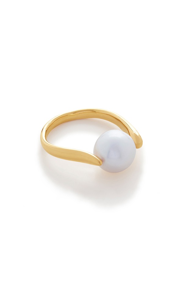 モニカヴィナダー レディース アクセサリー 指輪 Monica Vinader Nura Freshwater Pearl Ring 18Ct Gold Vermeil/Silver ゴールド｜ReVida 店