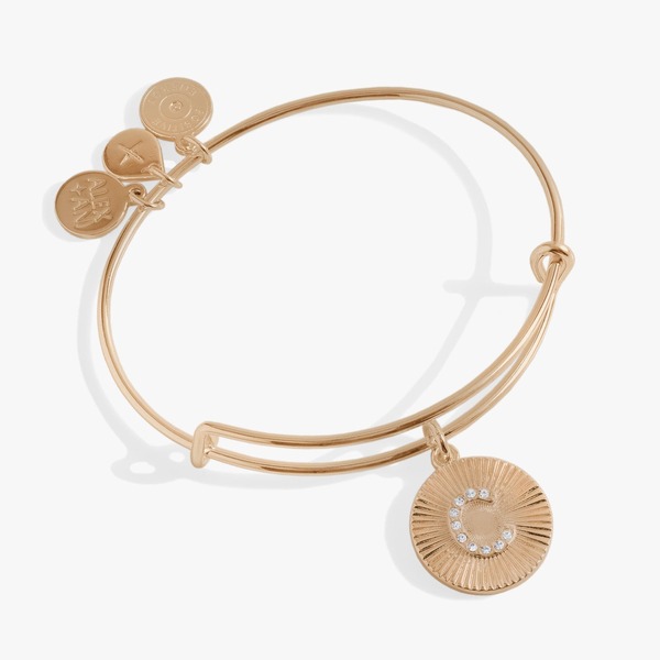 アレックスアンドアニ レディース アクセサリー ブレスレット・バングル・アンクレット Alex and Ani Pave Starburstexture Initial Bangle Bracelet Gold - C ゴールド