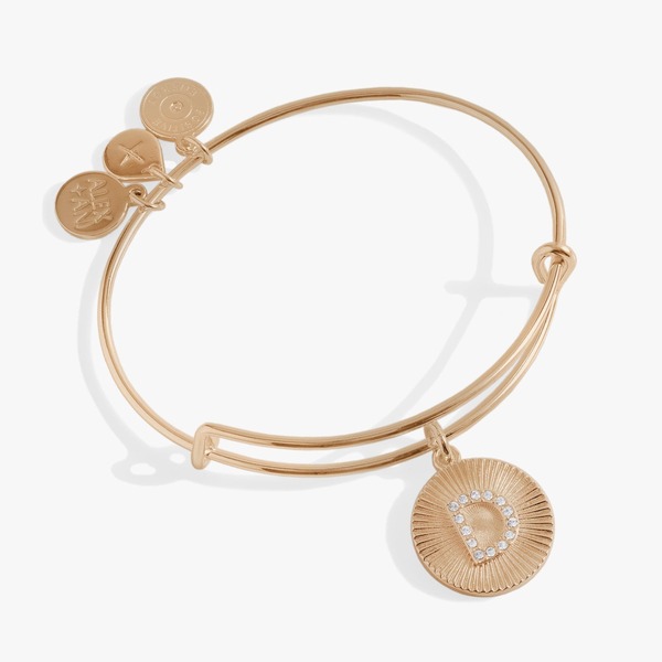 アレックスアンドアニ レディース アクセサリー ブレスレット・バングル・アンクレット Alex and Ani Pave Starburstexture Initial Bangle Bracelet Gold - D ゴールド