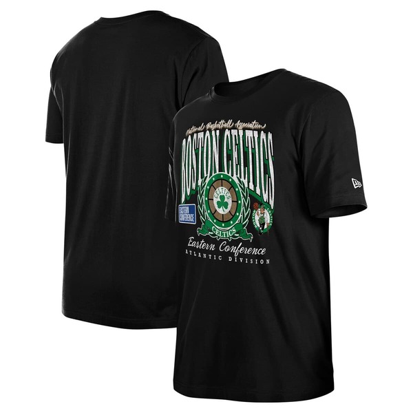 ニュー内鰓 レディース トップス プルオーバー Unisex New Era Black Boston Celtics Oversized Essentials Boxy T-Shirt Black 黒いこと