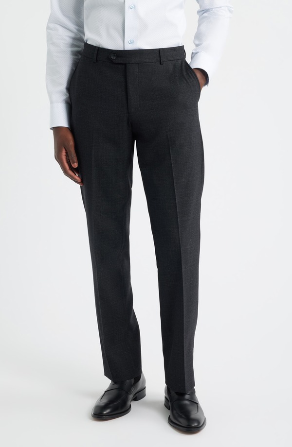 ベール メンズ ボトムス カジュアルパンツ ウール Berle Saxony Thatch Weave Wool Blendress Pants Charcoal Grey チャコール