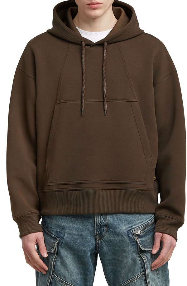 ジースター メンズ アウター パーカー・スウェット スキューバ ニット G-STAR Loose Fit Scuba Knit Hoodie Deep Brown ブラウン