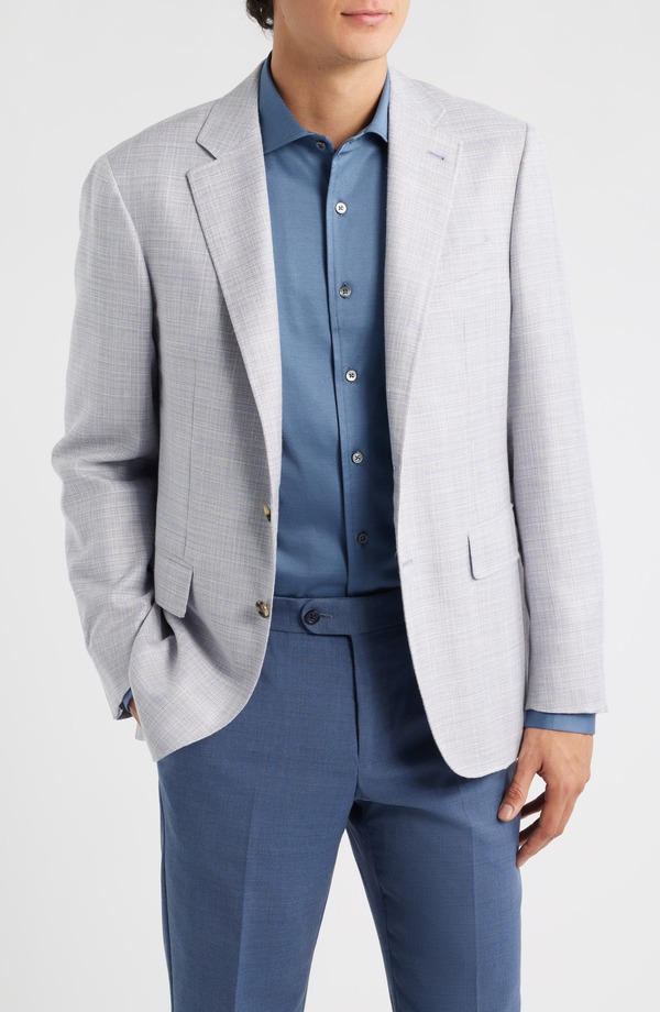 カナーリ メンズ アウター 上衣・上衣 毛糸 地絹 厚地の外套 Canali Kei Trim Fit Light Purple Mlange Wool \u0026 Silk Blend Sport Coat Light Purple パープル