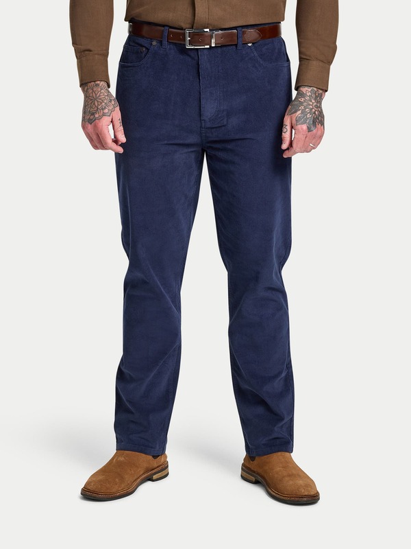 ライジングブル メンズ ボトムス 心地よいズボン下 コール天 Raging Bull Corduroy Pants Navy 米国海軍