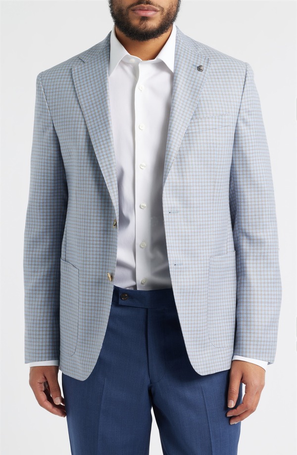ジャックビクター メンズ アウター ジャケット・ブルゾン ウール コート Jack Victor Morton Contemporary Fit Light Blue Graph Check Wool Sport Coat Light Blue ブルー 125,400円