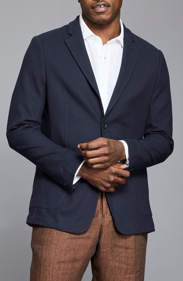 ビリーレイド メンズ アウター ジャケット・ブルゾン コート ニット Billy Reid Giles Knit Sport Coat Navy ネイビー｜ReVida 店