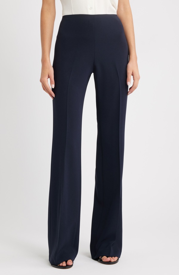 セオリー レディース ボトムス レギンス クレープ フレア パンツ Theory 'Demitria - Admiral Crepe' Flare Leg Pants Deep Navy ネイビー