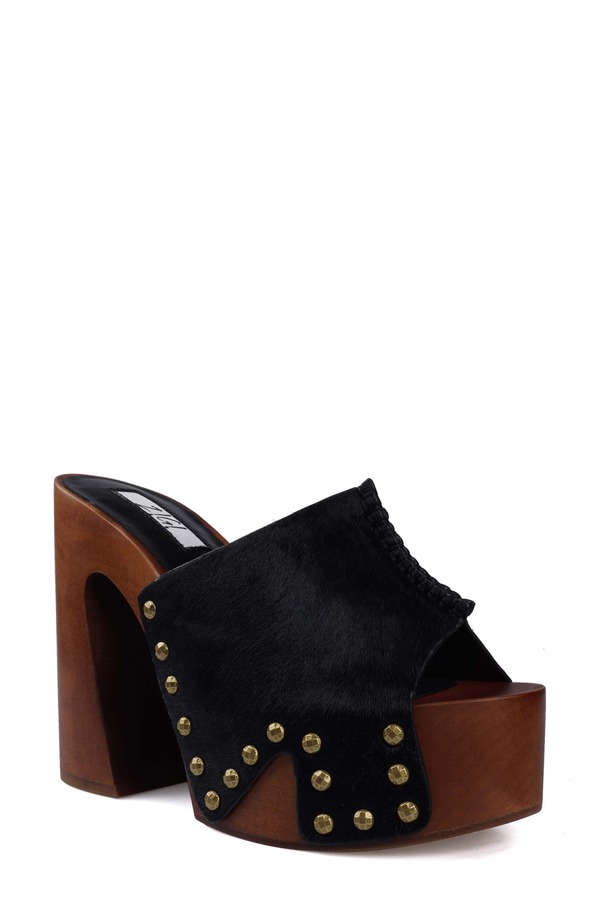 ジジ レディース シューズ ヒール プラットフォーム サンダル ZIGI Yama Platform Slide Sandal Black Calf Hair ブラック 52,080円