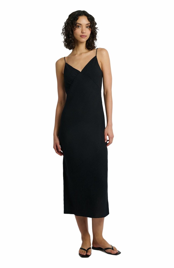 オニア レディース トップス ワンピース Onia Crinkle Slip Dress Black ブラック