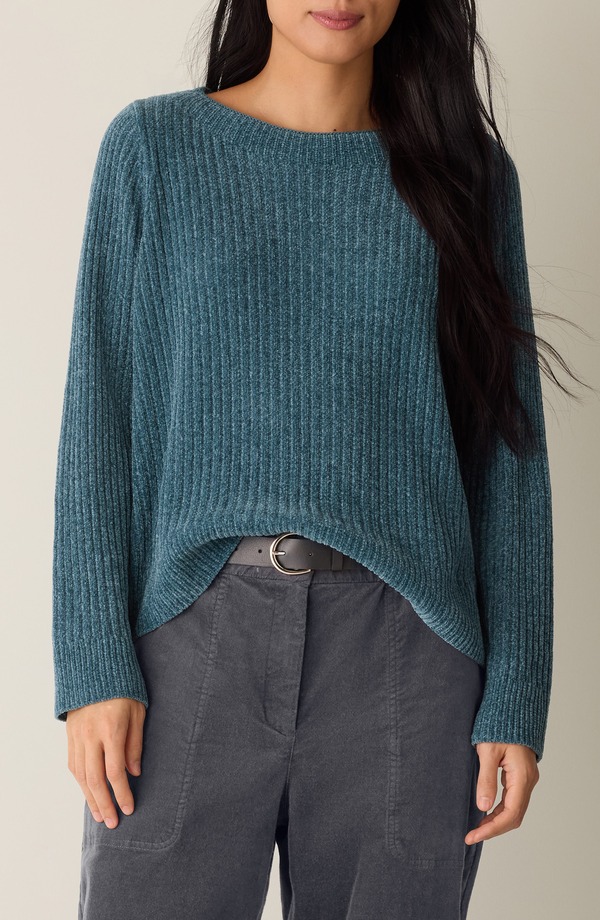 エイリーンフィッシャー レディース アウター パーカー・スウェット プルオーバー Eileen Fisher Chenille Rib Sweater Sea Spray