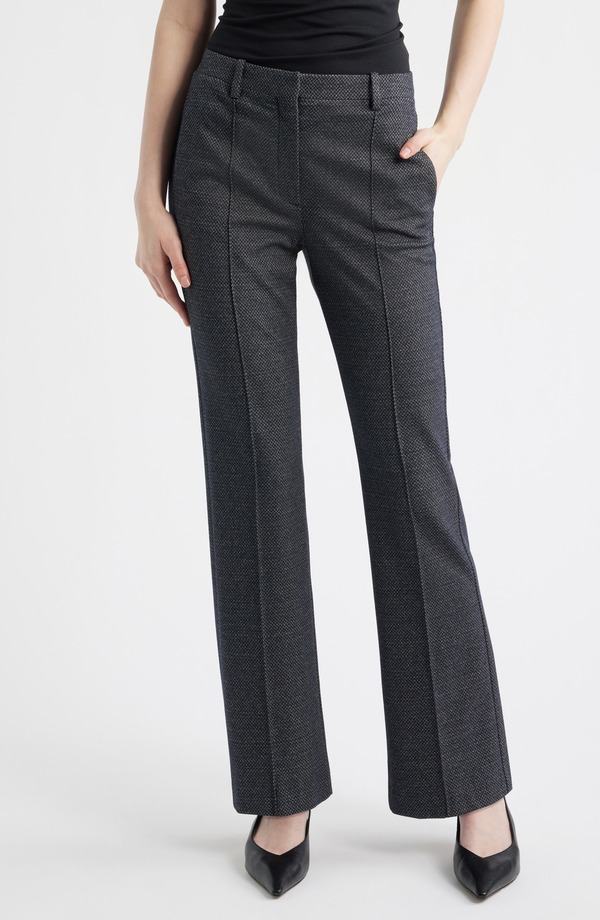 行動論理 レディース ボトムス レギンス ズボン下 編み物 Theory Slim Herringbone Knit Pintuck Pants Navy Multi 米国海軍