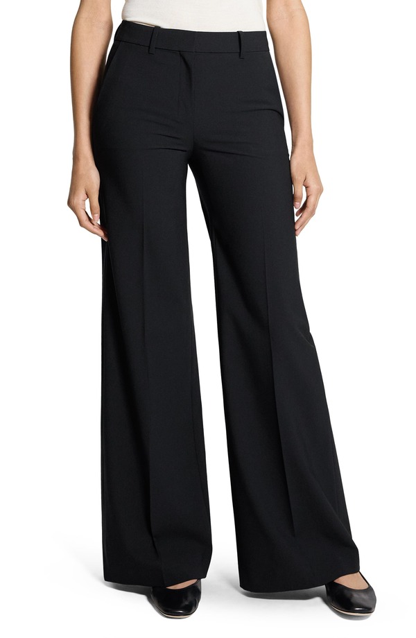 セオリー レディース ボトムス レギンス パンツ ウール Theory Mid Rise Stretch Wool Flare Pants Black - 001 ブラック