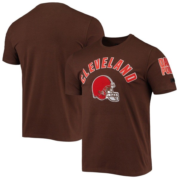 労働者階級標準尺度 メンズ トップス プルオーバー Men\u0027s Pro Standard Brown Cleveland Browns Team Classic BristleSlim-Fit-Shirt Brown 赤銅色