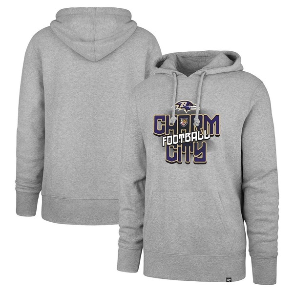 フォーティーセブン メンズ アウター パーカー・スウェット Men's '47 Gray Baltimore Ravens Regional Headline Pullover Hoodie Gray グレー｜ReVida 店