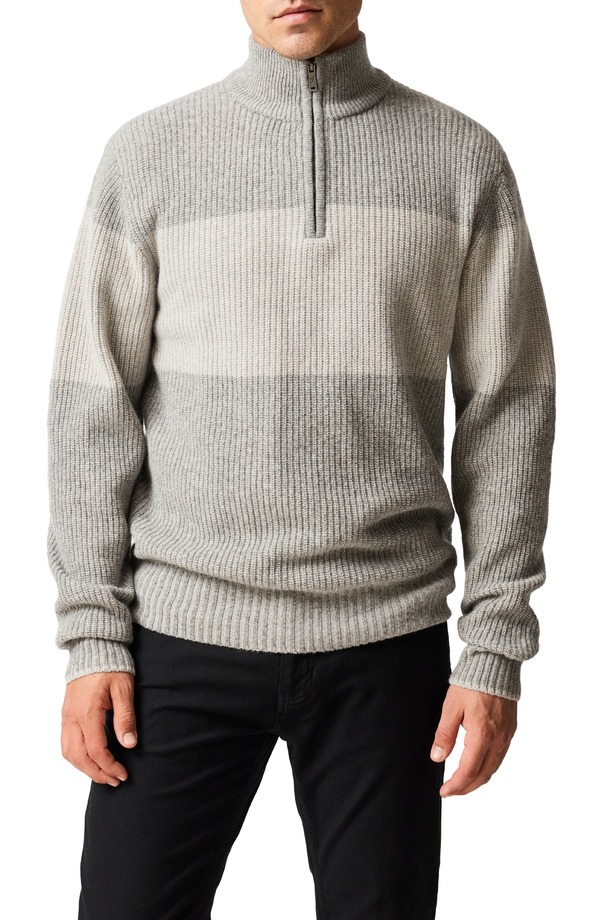ロッドアンドグン メンズ アウター パーカー・スウェット セーター Rodd & Gunn Hudson Half-Zip Sweater Ash アッシュ｜ReVida 店