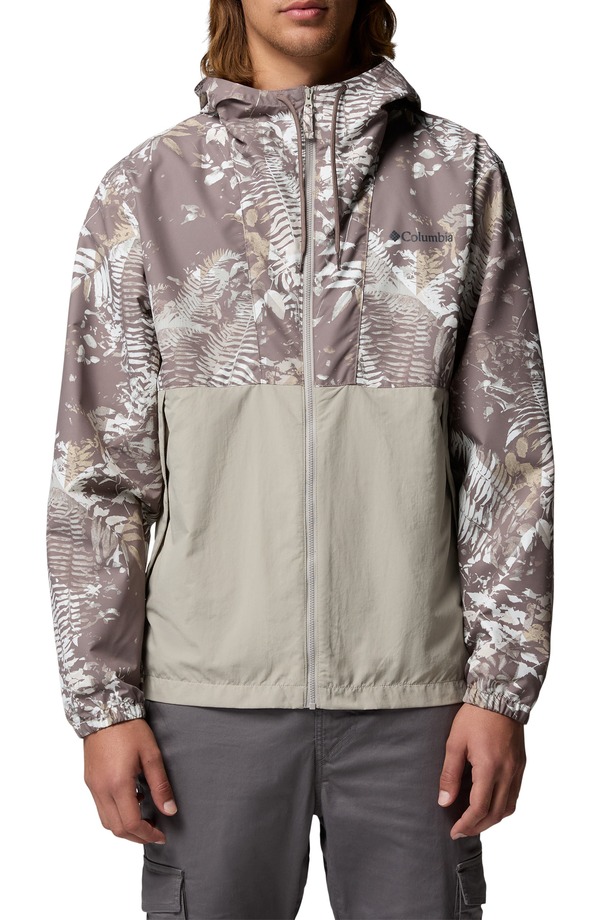 コロンビア メンズ アウター 上衣・上衣 刷り上げる Columbia Spire Valley Print Waterepellent Windbreaker Iron Geofern/ Flint Grey 薄墨色