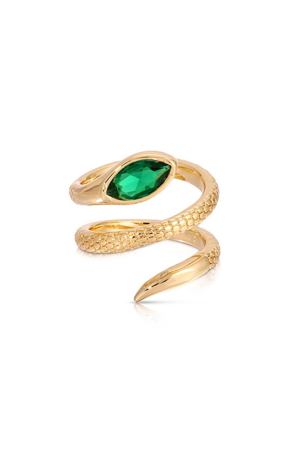 エティカ レディース アクセサリー 指輪 Ettika Marquise Coil Ring Emerald エメラルド