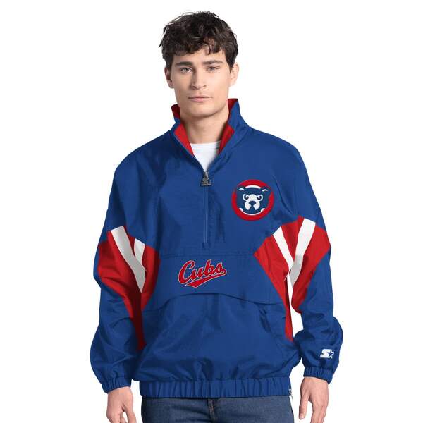 スターター メンズ アウター ジャケット・ブルゾン Men'sStarteroyal Chicago Cubs Cooperstown Chief Half-Zipulloveroyal