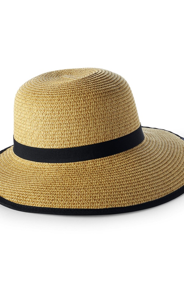 ランズ挙げ句の果て レディース 佩び物 かぶり笠 Lands\u0027 End Facesaver Sun Hat Natural