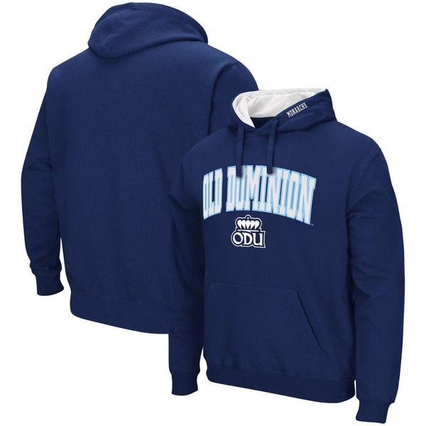 コロシアム メンズ アウター パーカー・スウェット ミニ ロゴ Men's Colosseum Navy Oldominion Monarchs Arch and Logo Pullover Hoodie Navy ネイビー|ReVida 店