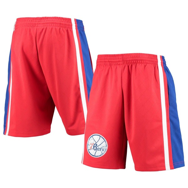 ミッチェル&ネス メンズ ボトムス ハーフパンツ・ショーツ ショートパンツ Men's Mitchell & Ness Red Philadelphia 76ers Hardwood Classics 75th Anniversary Swingman Shorts Red レッド