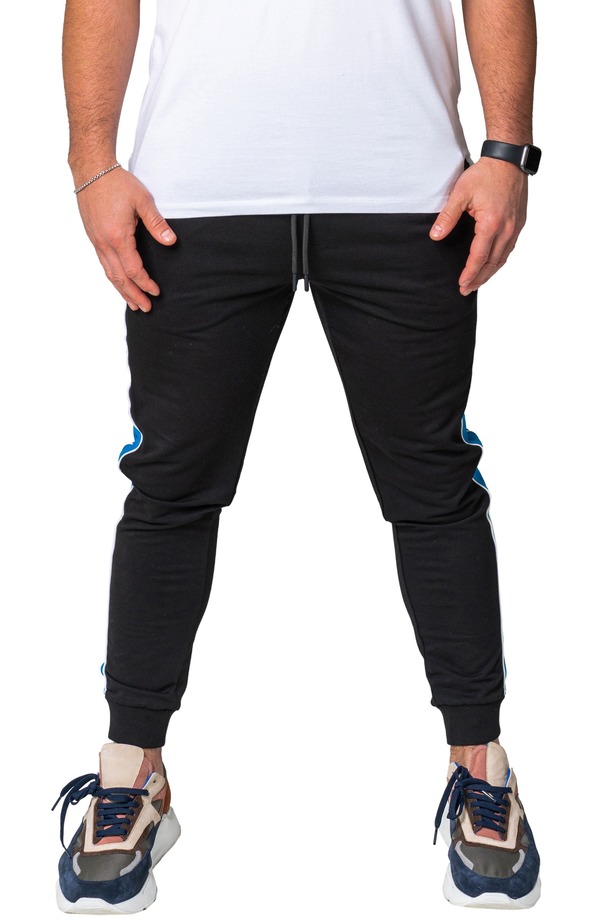 マセオ メンズ ボトムス 心地よいズボン下 ジョガーパンツ フリース Maceoo Side Stripe Skinny Fleece Joggers Black 黒いこと