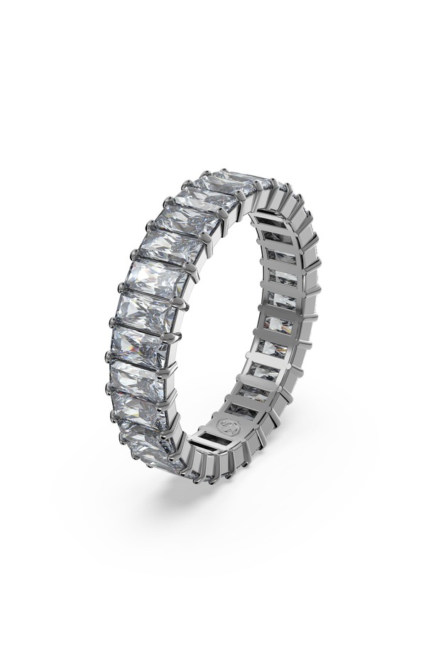 スワロフスキー レディース アクセサリー 指輪 Swarovski Matrix Baguette Crystal Eternity Ringrey グレー｜ReVida 店