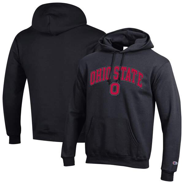 はやりっ児 メンズ アウター パーカー・スウェット ロゴタイプ フリース Men\u0027sChampion Black Ohio State Buckeyes Arched Logo Fleece Pullover Hoodie Black 黒いこと トップス-パーカー-メンズファッション