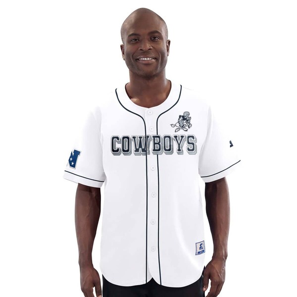 クランク メンズ トップス プルオーバー プルオーバー STARTER Men\u0027sG-III Sports by Carl Banks White Dallas Cowboys Throwback Relay Baseball Jersey White 白いこと