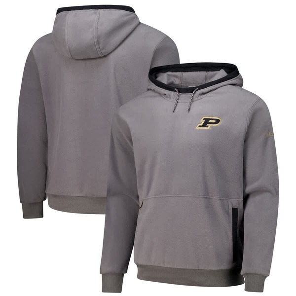 コロンビア メンズ アウター パーカー・スウェット フリース Men\u0027s Columbia Gray Purdue Boilermakers Flanker Fleece Pullover Hoodie Gray 薄墨色