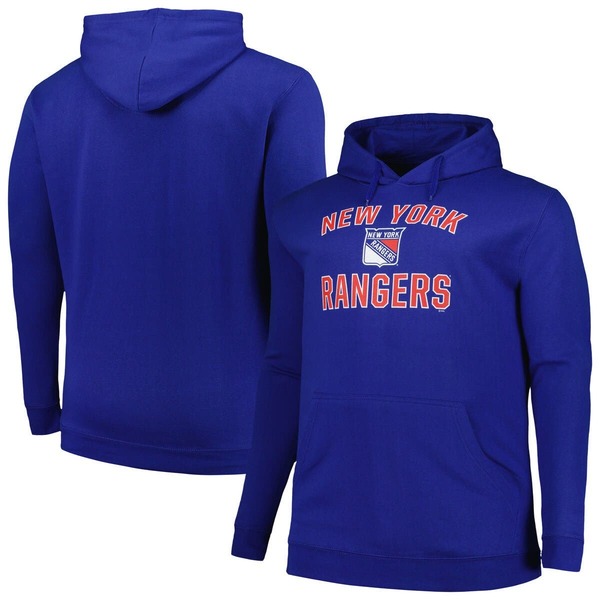 プロファイル メンズ アウター パーカー・スウェットール ロゴタイプ Men\u0027s Profile Blue New York Rangers Big \u0026 Tall Arch Over Logo Pullover Hoodie Blue 青色