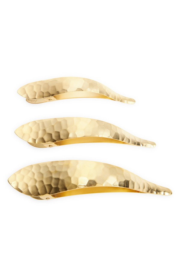 フィカレディース アクセサリー マキシ Ficcare Maximas Ice Hammered Hair Clip Gold Hammered ゴールド