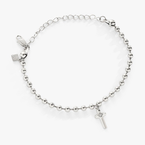 アレックスアンドアニ レディース アクセサリー ブレスレット・バングル・アンクレット Alex and Ani Cross Ball Chain Bracelet Silver シルバー|ReVida 店