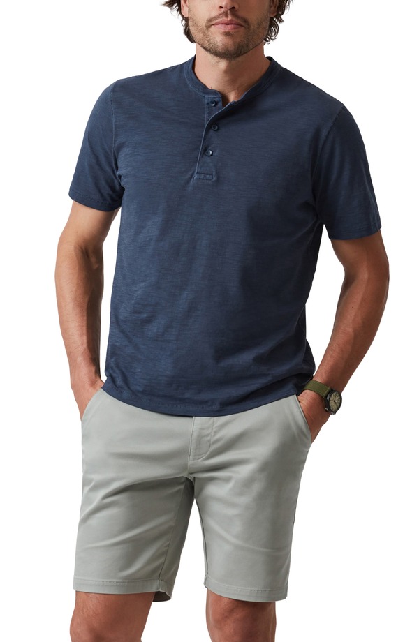 ３４ヘリテージ メンズ トップス Tシャツ コットン 34 Heritage Slub Cotton Henley Blue Night ブルー